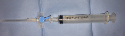 Image of IV cannula and 10ml syringe