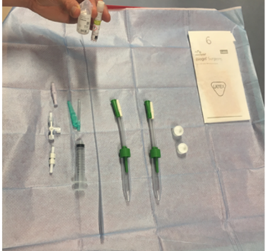 Picture 2: Blind BAL equipment laid out on trolley