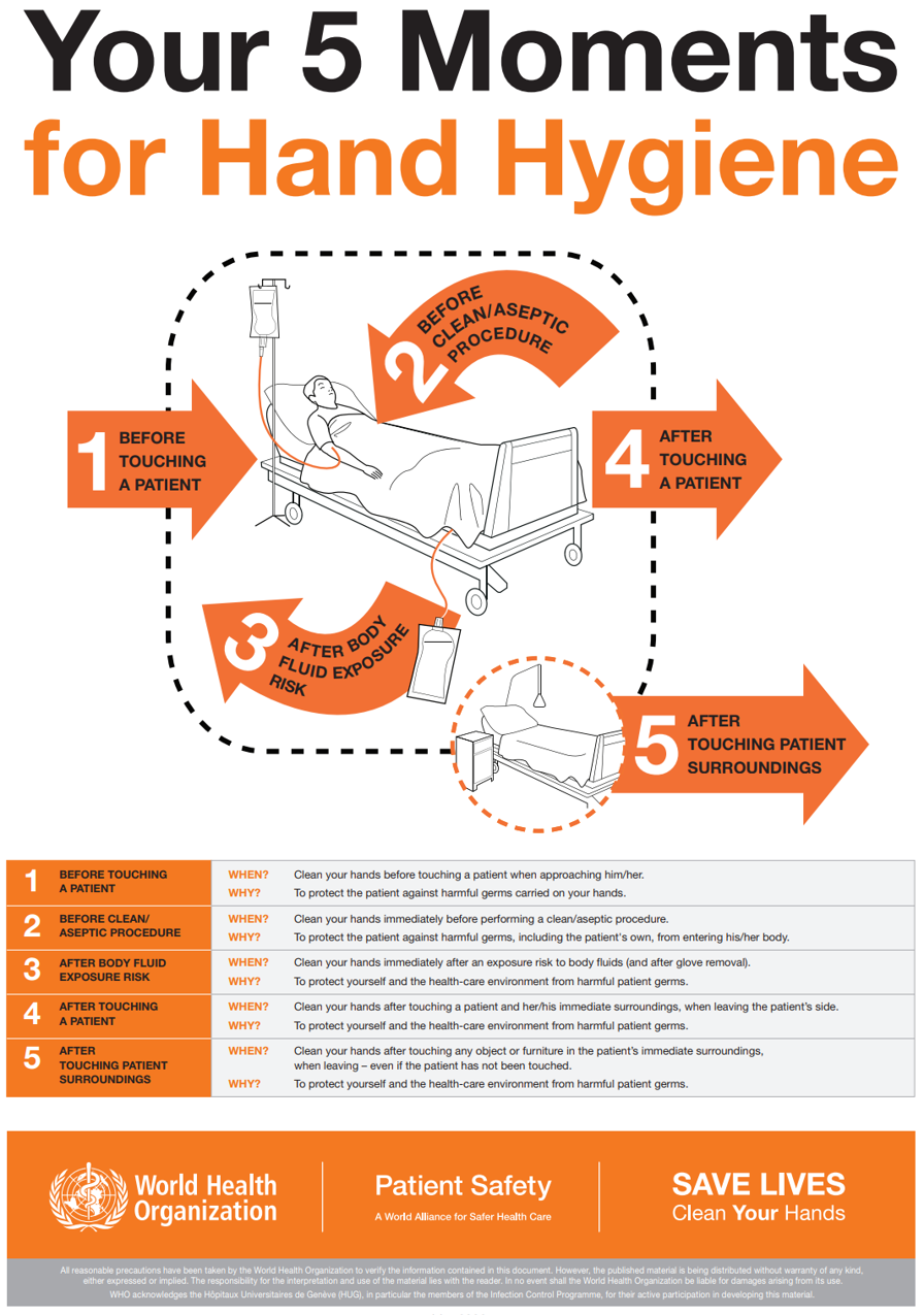 Your Five Moments for Hand Hygiene graphic